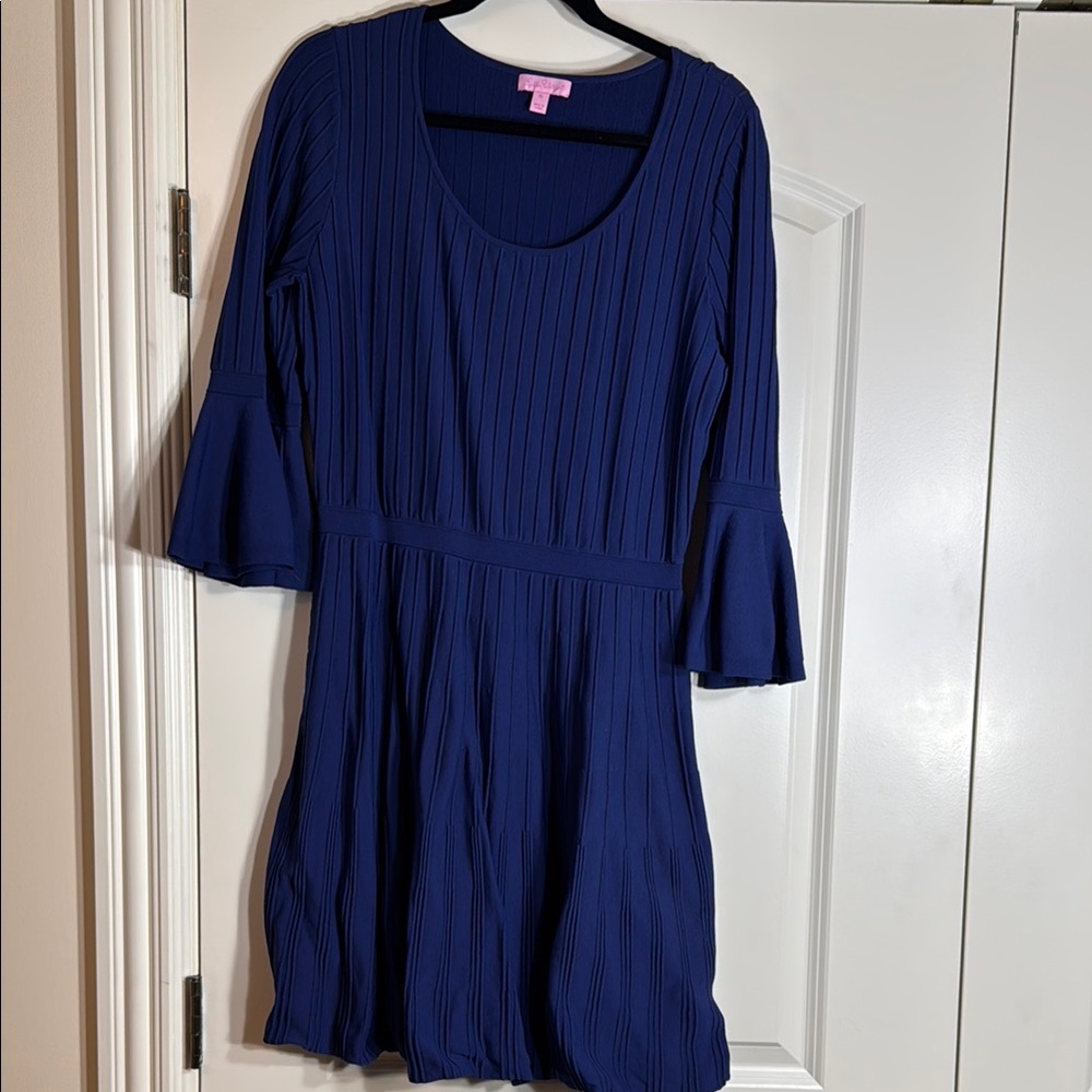 Lilly Navy Blue Ribbed Dress